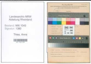Entnazifizierung Anna Thies , geb. 25.04.1901 (Lehrerin)