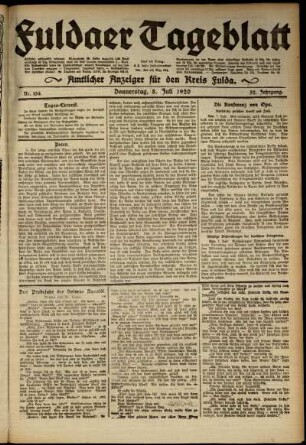 Ausgabe vom Donnerstag, den 08. Juli 1920.