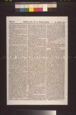 Zeitungsbeilage: Berliner Nachrichten. National-Zeitung, Nr. 139, Beiblatt; 23. August 1848