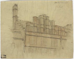 Gebäude vom Marienkirchhof zu Lübeck, Langseite mit Staffelgiebel