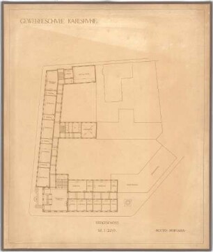 Billing, Hermann; Karlsruhe (Baden-Württemberg); Gewerbeschule - Grundriss EG