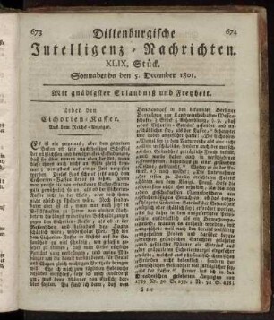 XLIX. Stück... den 5. December 1801 - LII. Stück... den 26. December 1801.