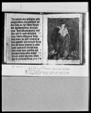 Die Leiden Christi und die sieben Freuden Mariä. — Maria mit dem Kinde im Strahlenkranz, Folio 2 recto