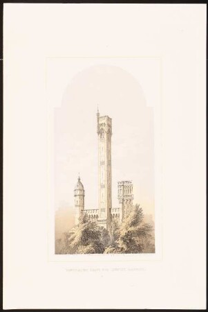 Ventilating shaft for country mansion: Perspektivische Ansicht (aus: Designs for Tall Chimney Shafts, 1858)