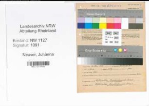 Entnazifizierung Johanna Neuser , geb. 30.05.1887 ()