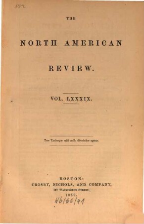 The North American review. 89. 1859