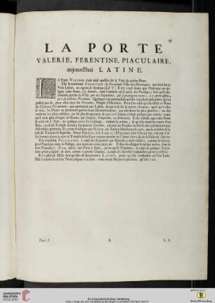 La Porte Valerie, Ferentine, Piaculaire, aujourd’hui Latine