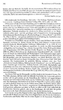 Jendrowiak, Silke :: Der Forschung - Der Lehre - Der Bildung, Hamburg und seine Universität : Hamburg, Christians, 1994