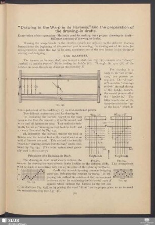 "Drawing in the warp in its harness," and the preparation of the drawing-in drafts