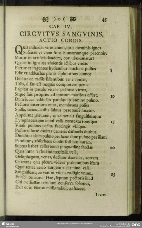 Cap. IV. De Circuitus Sanguinis Actio Cordis