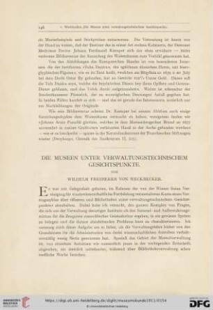 7: Die Museen unter Verwaltungstechnischem Gesichtspunkte