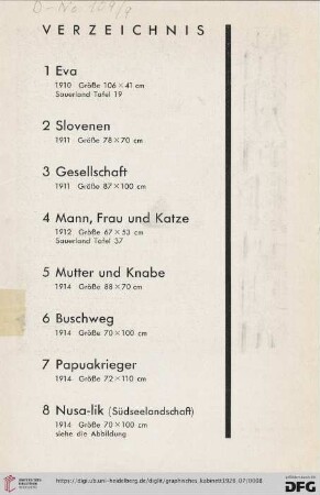 Verzeichnis (Nr. 1-24)