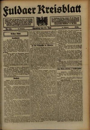 Ausgabe vom Dienstag, den 23. Juni 1914.