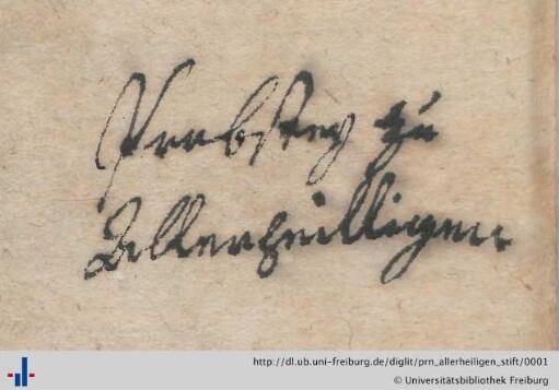 [Provenienz]: Allerheiligen, Stift