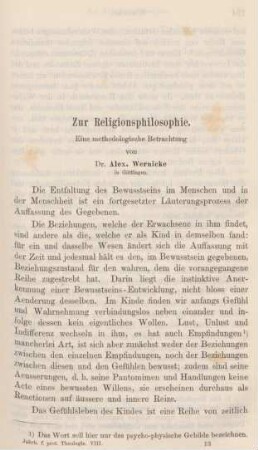 193-229 Zur Religionsphilosophie : eine methodologische Betrachtung
