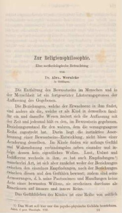 193-229 Zur Religionsphilosophie : eine methodologische Betrachtung