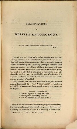 Illustrations of British entomology, or a synopsis of indigenous insects : containing their generic and specific distinctions ... ; embellished with coloured figures of the rarer and more interesting species, 2,1. Mandibulata; 1