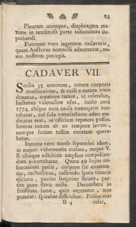 Cadaver VII.