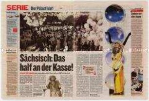 Fragment der lokalen Tageszeitung "Berliner Kurier" zur Geschichte des "Palastes der Republik" (Teil 3)