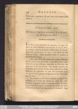 Chapitre XII. De l'état de l'Amérique au moment de la découverte, & de son état actuel.