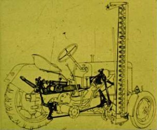Schemazeichnung: Futtererntetechnik, Mähwerk, Fingerbalkenmähwerk, Hydraulik, Hubwerk