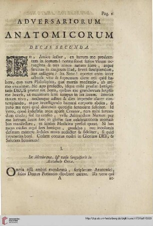 Adversariorum anatomicorum decas secunda