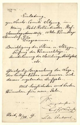 Brief mit Unterschrift