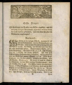 9-19, Erste Frage. Zweyte Frage.