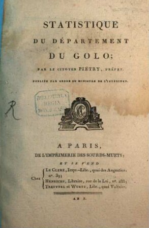 Statistique du département Du Golo