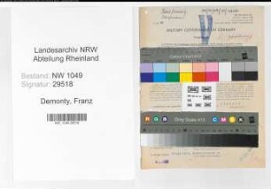 Entnazifizierung Franz Demonty , geb. 31.01.1906 (Kaufmann)