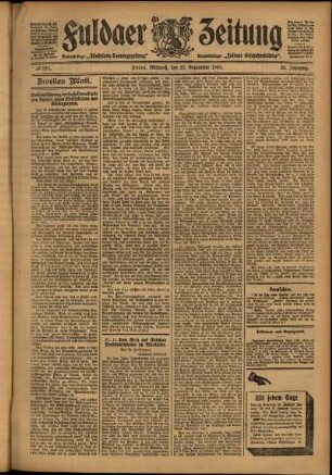 Zweite Ausgabe vom Mittwoch, den 20. September 1905.