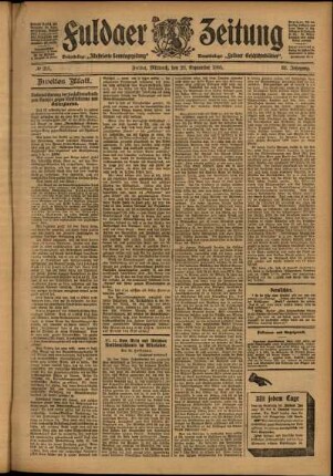 Zweite Ausgabe vom Mittwoch, den 20. September 1905.