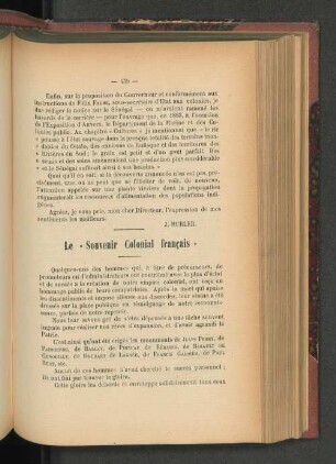 Le Souvenir Colonial francais.