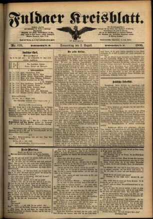 Ausgabe vom Donnerstag, den 03. August 1905.