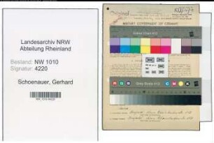 Entnazifizierung Gerhard Schoenauer , geb. 01.12.1902 (Arbeiter)