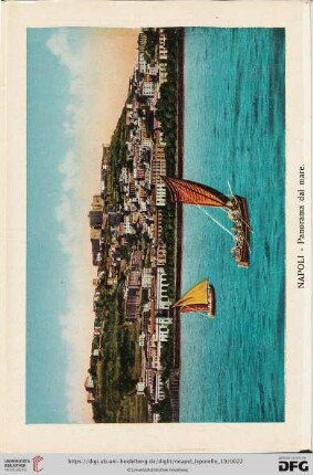 Napoli – Panorama dal mare. – Panorama de la mer. – View from the Sea. – Panorama vom Meer.