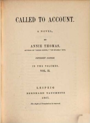 Called to account : a novel, 2