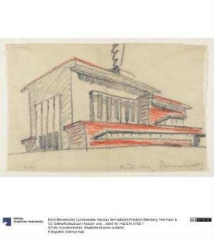 Luckenwalde, Neubau der Hutfabrik Friedrich Steinberg, Herrmann & Co. Entwurfsskizze zum Kessel- und Turbinenhaus - Perspektive
