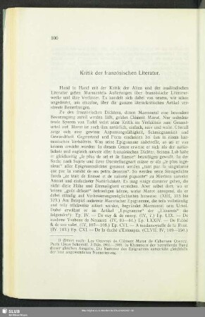 Kritik der französischen Literatur