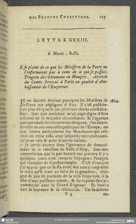 Lettre XXXIII. A Murat , Bassa