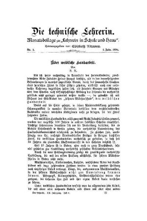 Über weibliche Handarbeit