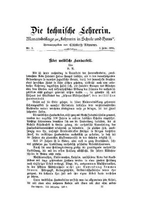Über weibliche Handarbeit