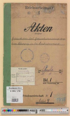 Heimarbeiter und Heimarbeiterinnen-Fürsorge beim Übergang in die Friedenswirtschaft