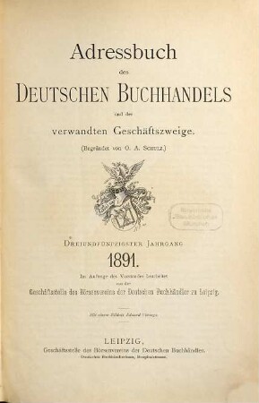 Adreßbuch des deutschen Buchhandels. 53. 1891