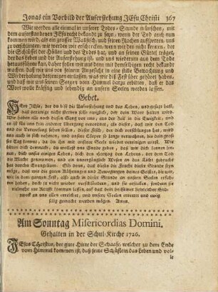 Am Sonntag Misericordias Domini.