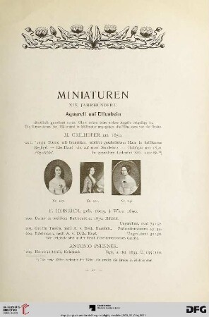 Miniaturen XIV. Jahrhundert (Nr. 201-259)