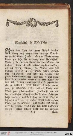 [Reinlichkeit in Wohnstuben ...]