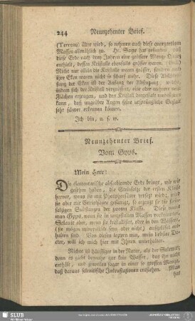 Neunzehenter Brief. Vom Gyps