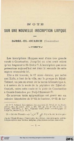 Sér. 5: Note sur une nouvelle inscription libyque du Djbel-el-Ouahch (Constantine)