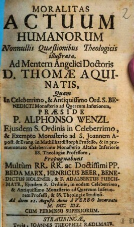 Moralitas Actuum Humanorum ...